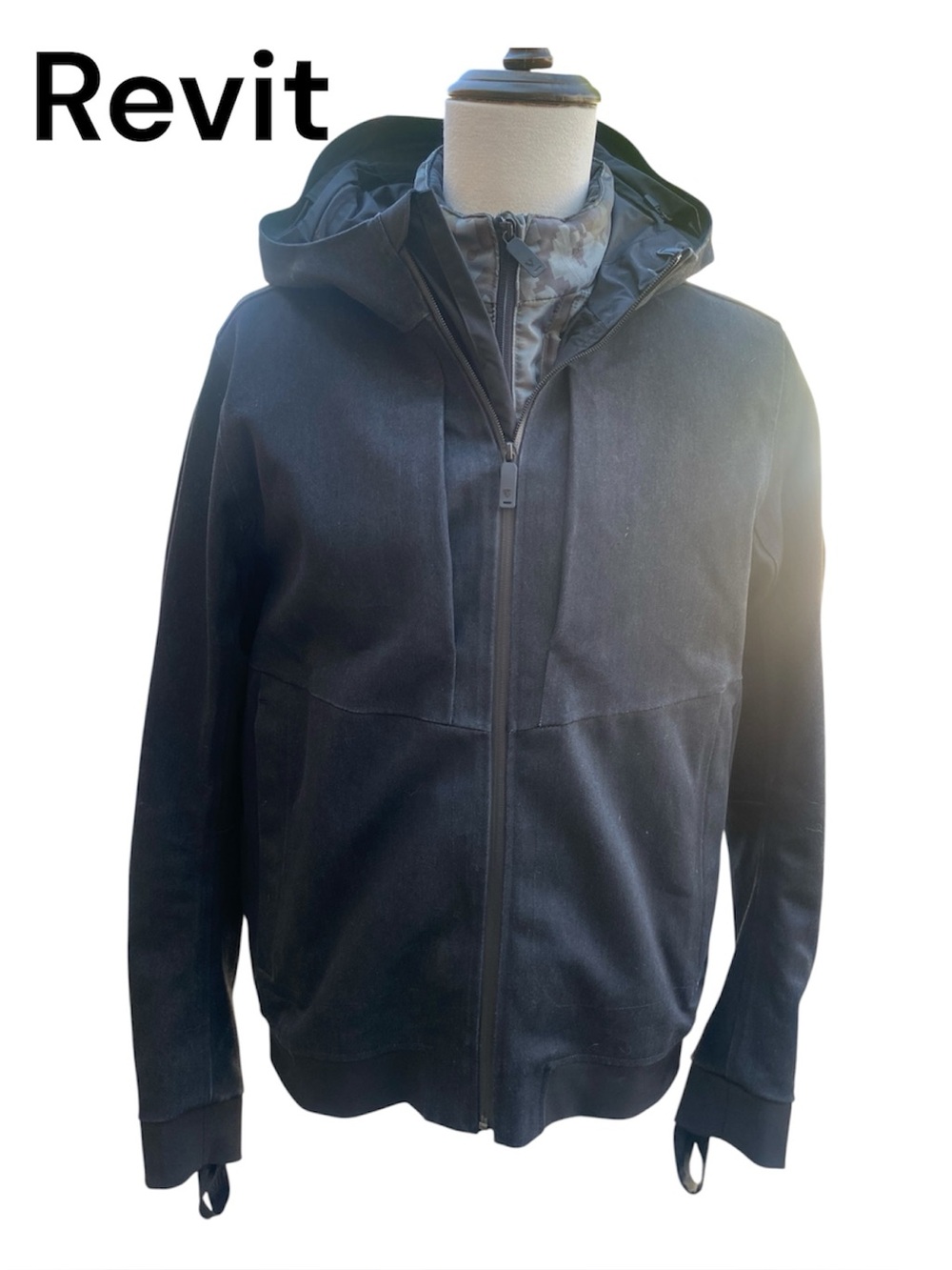 REV’IT! Stealth 2 Hoody XXL Black Motorcycle Jacket CE Armor Waterproof 3-in-1